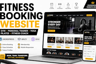 build gym personal trainer yoga pilates fitness coach brizy divi booking website