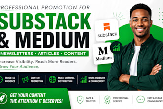 promote your substack newsletter and medium articles