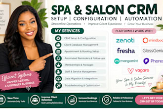 setup spa CRM zenoti mindbody fresha glossgenius mangomint phorest vagaro