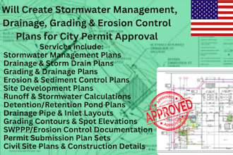 design stormwater, drainage, grading and erosion control plans for city permits
