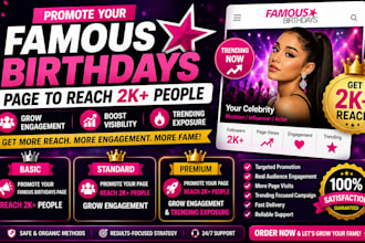 create and promote your famous birthdays celebrity page grow page engagement