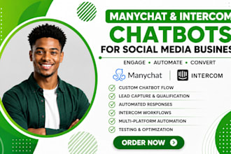 create manychat intercom chatbots social media automation