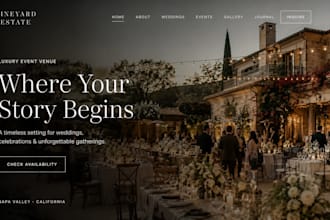 design wix event venue website squarespace wedding venue booking website