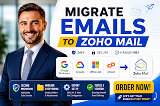 migrate email from google workspace, office 365, cpanel to zoho mail