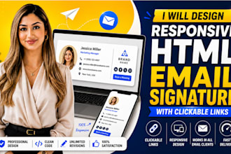 design responsive HTML email signature with clickable links