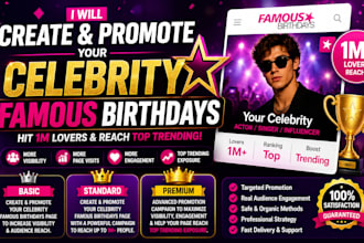 create and grow famous birthday page boost popularity hit top trending people