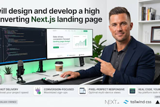 design and develop a high converting nextjs landing page