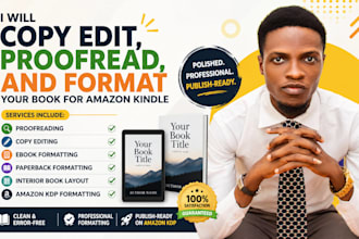 copy edit, proofread, and format your book for amazon kindle