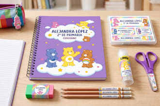 plantillas editables todo para fiestas infantiles o etiquetas utiles escolares