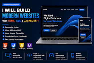 build a responsive HTML CSS javascript website