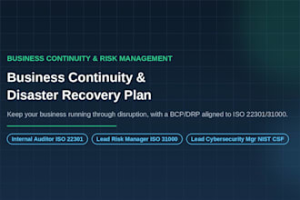 design your business continuity and disaster recovery plan iso 22301
