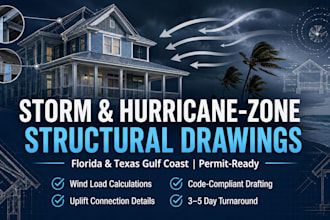 design storm hurricane zone structural compliance drawings for fl, tx