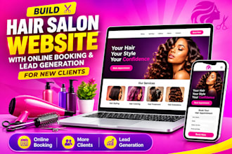 build hair salon website online booking and lead generation for new clients