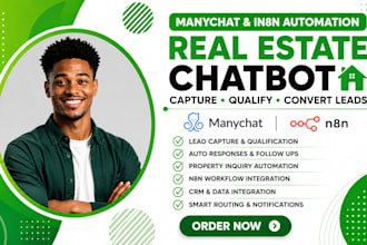 build real estate chatbot manychat n8n automation lead generation