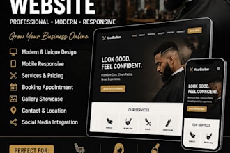 create a modern barbershop website