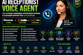 build an ai receptionist voice agent with elevenlabs twilio and n8n