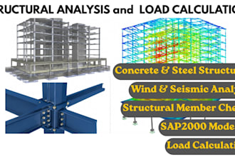 perform structural analysis, structural drawing, load calculations and sap2000