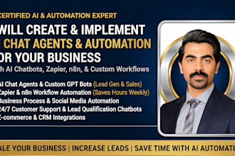 create n8n, ai chatbot, ai agents, and zapier workflows