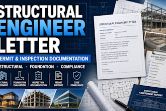 prepare structural engineer letters for permits and inspections