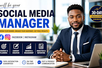 be your social media manager for facebook, instagram and content marketing