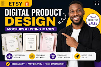 design digital products, etsy mockups, listing images, redesign digital products