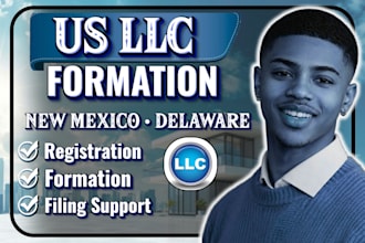 register, incorporate your llc corp business in new mexico wyoming delaware USA
