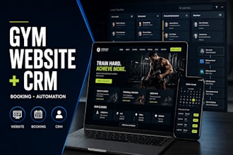 build a gym website with fitness CRM booking and automation