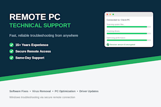 provide remote pc troubleshooting and technical support