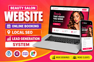 create beauty salon website, online booking and local seo lead generation system
