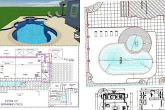 create swimming pool permit sets, site plans and construction drawings