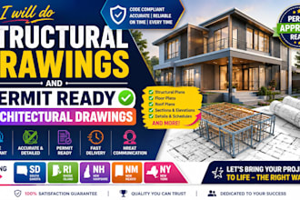 do structural drawings and permit ready architectural drawings in sd ri nh nm ny