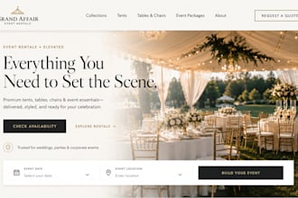 build wix party rental website squarespace event equipment rental