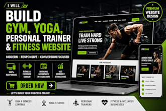 build a gym, yoga, personal trainer and fitness website