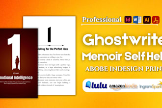 edit, ghostwrite, format memoir self help, manuscript book, abobe indesign print