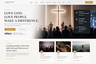 design church website, author website, charity, donation and ministry website
