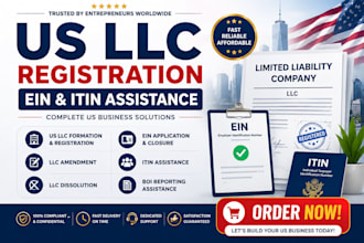 do US llc registration,formation,itin, ein for non residents