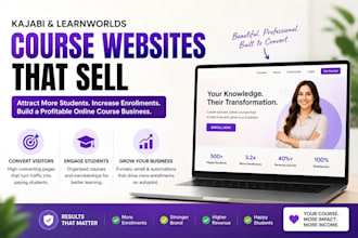 build kajabi website and learnworlds online course website