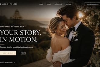 buiid wix wedding videographer website squarespace cinematic wedding website