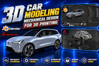 3d car model vehicle car parts design automotive car body kits for 3d printing