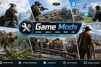 create custom skyrim, arma 3, gmod, rdr2 and jwe mods, weapons and armor