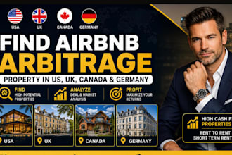 find airbnb arbitrage property in US, UK and canada and gemany
