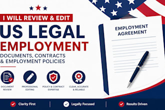 review and edit US legal employment documents contracts and employment policies
