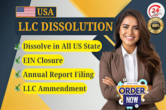 do US llc dissolution, close ein and file llc annual report
