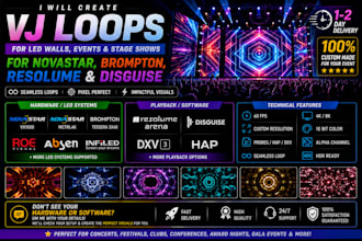 create vj loop for novastar brompton resolume and disguise led wall