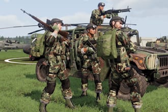 design a complete arma reforger server with experience base on loadout