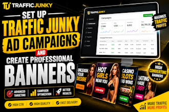 set up traffic junky ad campaigns and create professional banners