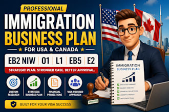 usa immigration business plan for e2, eb 2niw, o1, l1, eb5 visa application