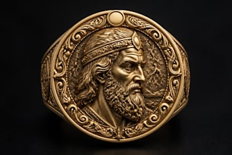 sculpt bas relief 3d model for pendant coin ring or medallion cnc in stl