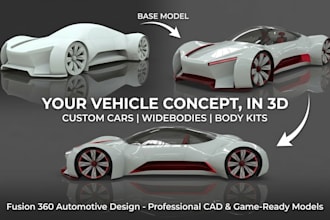 design custom automotive 3d car body kits and widebodies in 360