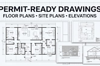 draft permit ready architectural drawings, floor plans and site plans